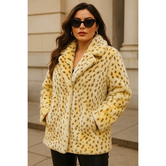 Tudor Court Jackets & Blazers - Vintage Y2K 80s Mobwife Queen Boho Festival Soft Faux Fur Snow Leopard L Coat